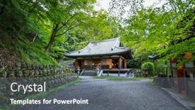  Presentation with kyoto - Slides having otagi-nenbutsuji-temple-in-kyoto background and a gray colored foreground