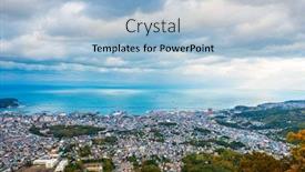  Presentation with hokkaido - PPT theme having otaru-hokkaido-japan-town-cityscape background and a light blue colored foreground