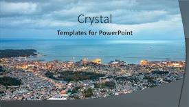  Presentation with hokkaido - Amazing presentation theme having otaru-hokkaido-japan-town-cityscape backdrop and a light blue colored foreground