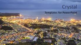  Presentation with hokkaido - Presentation theme featuring otaru-hokkaido-japan-town-cityscape background and a teal colored foreground