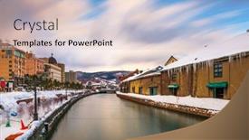  Presentation with canals - Slide deck enhanced with otaru-japan-winter-skyline background and a lemonade colored foreground