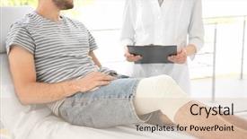  Presentation with clinic - Slides enhanced with bandages - doctor and young man background and a lemonade colored foreground