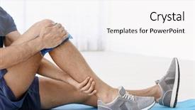  Presentation with cold play - Audience pleasing PPT theme consisting of image compression - young man applying cold compress backdrop and a white colored foreground