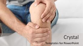  Presentation with leg pain - Slide set consisting of man suffering from leg pain background and a soft green colored foreground