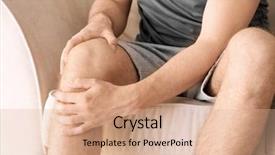  Presentation with leg pain - Colorful PPT layouts enhanced with osteoarthritis - young man suffering from pain backdrop and a coral colored foreground