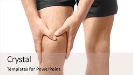  Presentation with leg pain - Audience pleasing slides consisting of young man suffering from pain backdrop and a soft green colored foreground