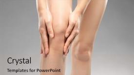  Presentation with pain - Cool new PPT theme with osteoarthritis - young woman suffering from pain backdrop and a coral colored foreground