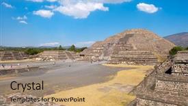  Presentation with teotihuacan - Slide deck having other ancient ruins at teotihuacan background and a coral colored foreground