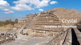  Presentation with teotihuacan - Theme having other ancient ruins at teotihuacan background and a coral colored foreground