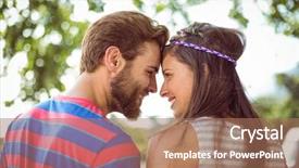  Presentation with music festival classic film - Presentation theme consisting of other at a music festival background and a coral colored foreground