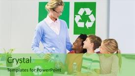  Presentation with ecology kids - Theme consisting of other in classroom at school background and a seafoam green colored foreground