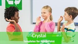  Presentation with cognitive development of high school learners - Presentation theme featuring other in classroom at school background and a shamrock green colored foreground