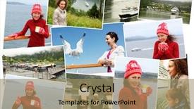  Presentation with fiord - PPT layouts with other peoples rest in fiord background and a coral colored foreground