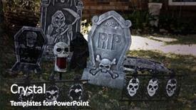  Presentation with black death - Beautiful presentation featuring other scary halloween decoration backdrop and a dark gray colored foreground