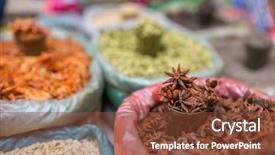  Presentation with indian bazaar - Presentation design consisting of other spices on indian background and a tawny brown colored foreground