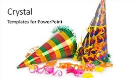  Presentation with party - Presentation design featuring other stuff for party background and a white colored foreground