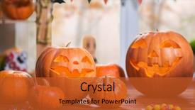  Presentation with happy halloween card - Slide set consisting of other symbols of a terrible background and a red colored foreground