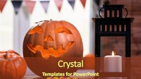  Presentation with happy halloween card - Theme enhanced with other symbols of a terrible background and a  colored foreground
