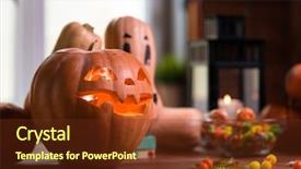  Presentation with happy halloween card - Slide deck featuring other symbols of a terrible background and a  colored foreground