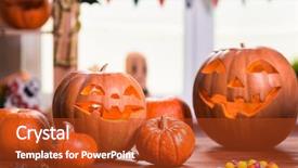  Presentation with happy holiday - PPT theme consisting of other symbols of a terrible background and a crimson colored foreground