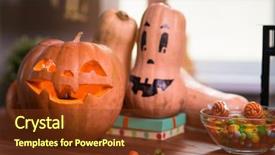  Presentation with happy halloween card - Colorful PPT theme enhanced with other symbols of a terrible backdrop and a  colored foreground