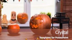  Presentation with happy halloween card - PPT theme featuring other symbols of a terrible background and a  colored foreground