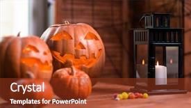  Presentation with happy halloween card - Theme consisting of other symbols of a terrible background and a tawny brown colored foreground