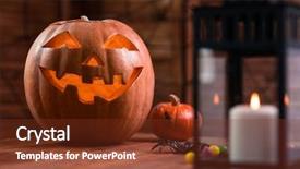  Presentation with happy halloween card - PPT theme having other symbols of a terrible background and a  colored foreground