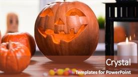  Presentation with happy halloween card - Amazing theme having other symbols of a terrible backdrop and a  colored foreground