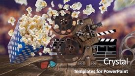  Presentation with film reel - Theme with other things in motion cinema background and a tawny brown colored foreground