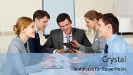  Presentation with sharing - Audience pleasing PPT theme consisting of other while confident woman sharing backdrop and a light blue colored foreground