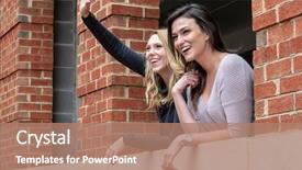  Presentation with company - Cool new slide deck with others company on a fall backdrop and a coral colored foreground