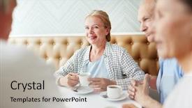  Presentation with tea coffee - Cool new presentation theme with others company while having tea backdrop and a light gray colored foreground