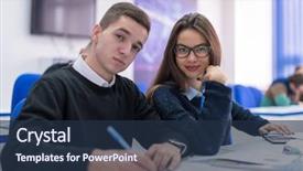  Presentation with writing notes - Presentation enhanced with others working on a project background and a  colored foreground