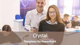  Presentation with helping others two hands woman - PPT theme featuring others working on a project background and a  colored foreground