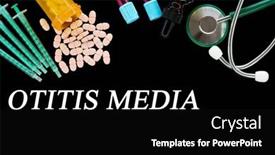  Presentation with disease - PPT theme with otitis-media-text-on-medical background and a black colored foreground