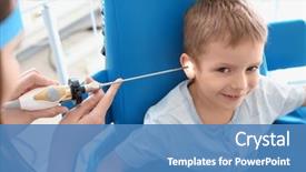  Presentation with telescope - Beautiful theme featuring boy's ear with ent backdrop and a teal colored foreground