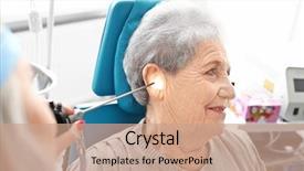  Presentation with ent - PPT theme consisting of woman's ear with ent background and a coral colored foreground