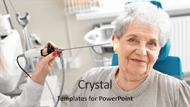  Presentation with ent - PPT layouts having woman's ear with ent background and a mint green colored foreground