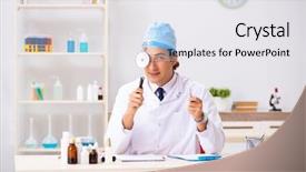  Presentation with doctor in hospital health insurance related icons healthcare person saving medical - Colorful presentation theme enhanced with otolaryngologist working at the hospital backdrop and a  colored foreground