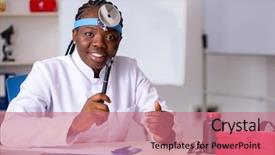  Presentation with black female - Theme featuring otolaryngology - black female doctor working background and a coral colored foreground