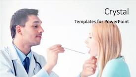  Presentation with otolaryngology - Cool new theme with otolaryngology - bright picture of male doctor backdrop and a white colored foreground