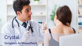  Presentation with medical ear - Slide set featuring otolaryngology - doctor checking patients ear background and a lemonade colored foreground