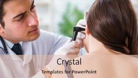  Presentation with ear medical - Amazing PPT layouts having otolaryngology - doctor checking patients ear backdrop and a lemonade colored foreground