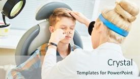  Presentation with ear nose throat - Theme enhanced with otolaryngology - female doctor of ent ear background and a sky blue colored foreground