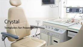  Presentation with medical equipment - Colorful presentation theme enhanced with otolaryngology - medical office with equipment backdrop and a soft green colored foreground