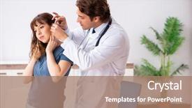  Presentation with hearing - Amazing presentation design having otolaryngology - patient with hearing problem visiting backdrop and a coral colored foreground