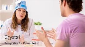  Presentation with doctor visiting family a new born - Amazing slide deck having otolaryngology - young handsome man visiting young backdrop and a lemonade colored foreground