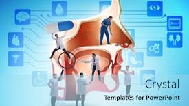  Presentation with otolaryngology - Slides enhanced with otolaryngology-concept-with-doctors-treating background and a light blue colored foreground
