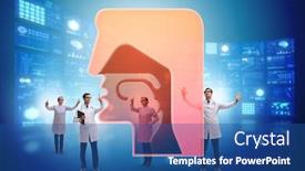  Presentation with otolaryngology - Colorful PPT layouts enhanced with otolaryngology-concept-with-doctors-treating backdrop and a ocean colored foreground